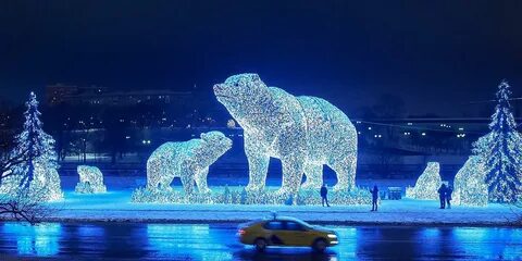 Мишки в москве светящиеся