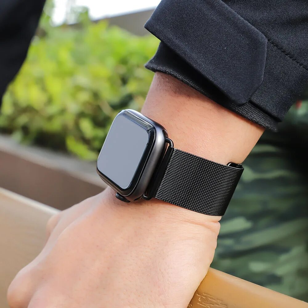 Hoco watch. Hoco браслет для apple watch. ремешок apple 42mm milanese loop space. hoco ремешок milanese loop для apple watch 42 мм. apple watch 2/44 milanese black.