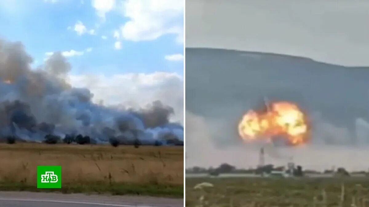 Удары по крыму ночью. Пожар на военном полигоне в крыму.