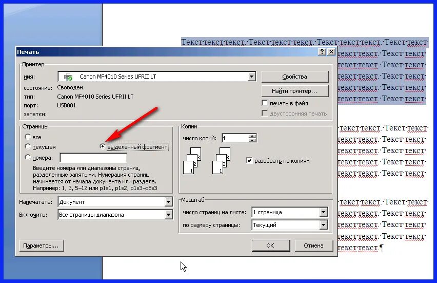 Почему принтер не печатает ворд. Как напечатать выделенный фрагмент. Печать выделенного фрагмента в Word. Страница для печати текста. Как напечатать выделенный фрагмент в Word.