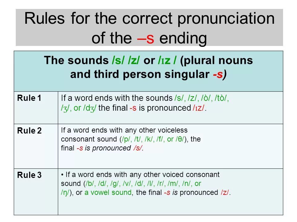 The correct plurals