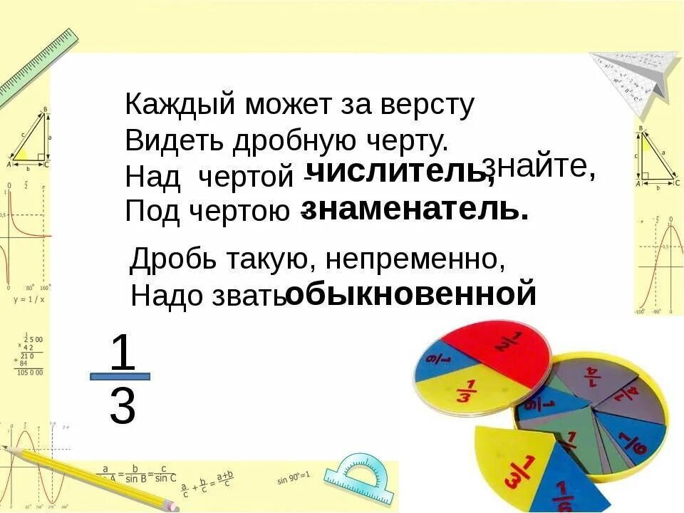 Неправильные дроби 5 класс. Дробь. Стихотворение про дроби. Дроби 5 класс презентация.