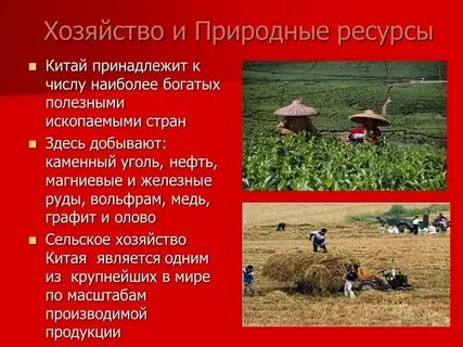 Хозяйственная оценка природных условий и ресурсов китая