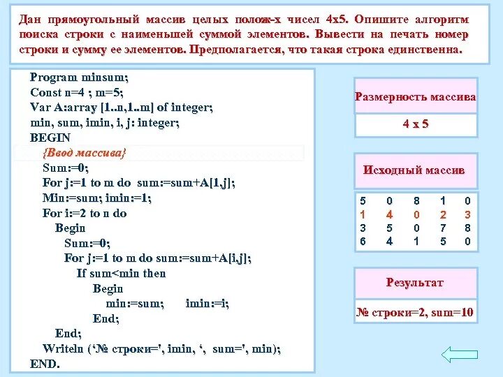 Получить размер массива. Одномерный массив строк. Прямоугольный массив c#. Найти сумму строки:. Двумерный массив целых чисел.