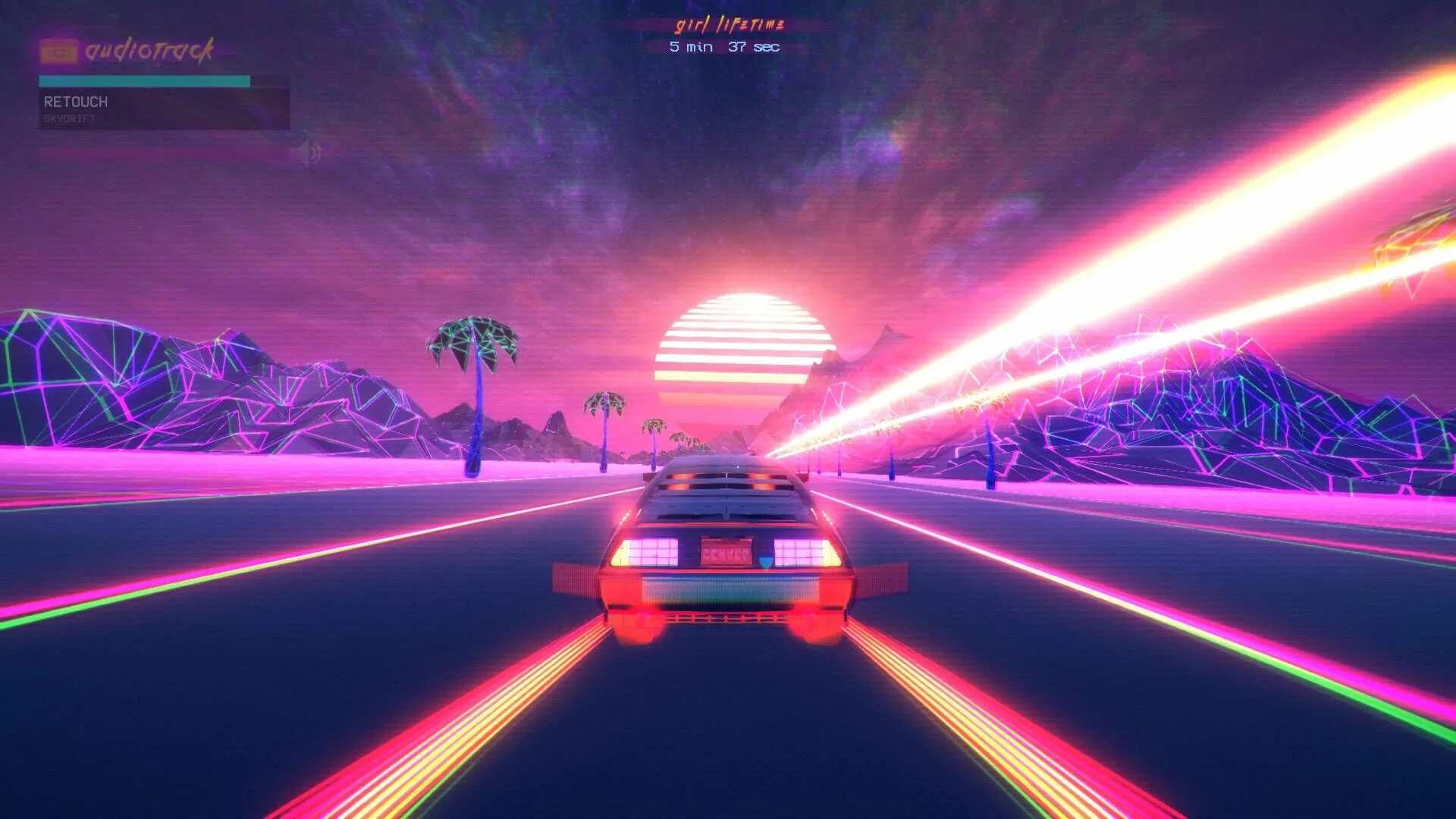 Музыкальная игра автомобили. Outdrive игра. гонки ретровейв. гонки в неоновом стиле. игра с неоновой машиной.