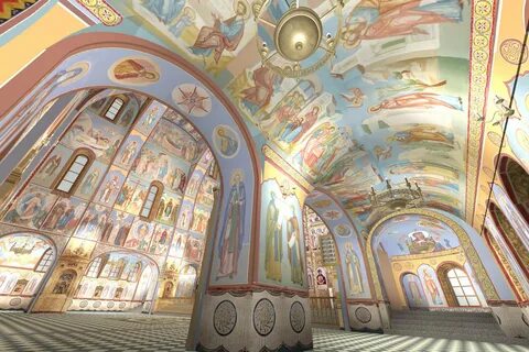 Фрески на стенах храма