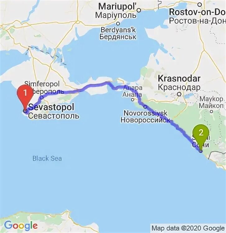 Севастополь сочи км. Карта севастополя - красная поляна. Маршрут севастополь сочи на автомобиле. Расстояние от севастополя до абхазии. Сочи симферополь карта.
