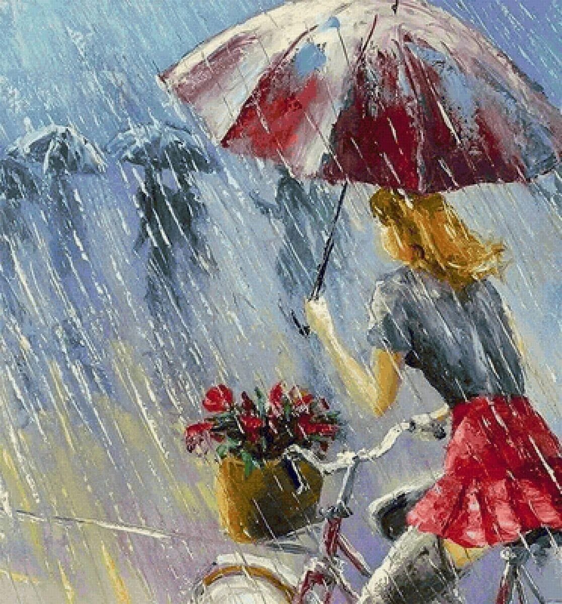 Под дождем живопись. Зонтики в живописи. Дождь в живописи. Зонт в живописи.