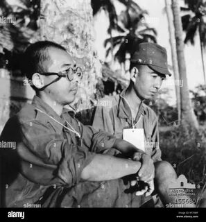 Japanese POWs captured in New Guinea during 1944 Stock Photo. 