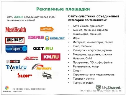 Площадки для рекламы в интернете