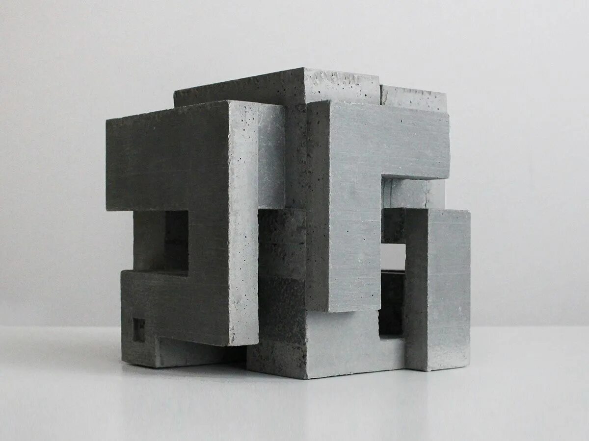 Арка куб. David Umemoto. Арт куб скульптура. CUBEBLOCK силикатный. Colour Concrete geometrical forms.