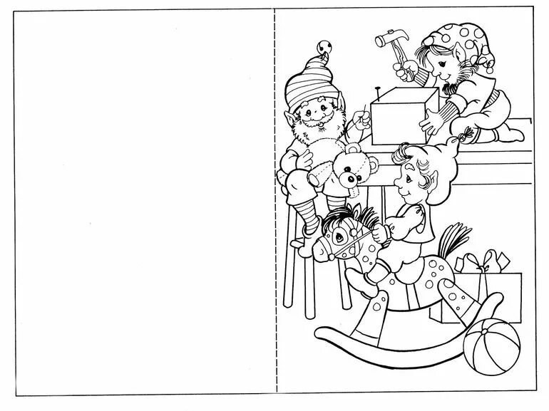 Распечатать открытку шаблон для детей Pin on открытки Folded christmas cards, Coloring pages, Christmas coloring cards