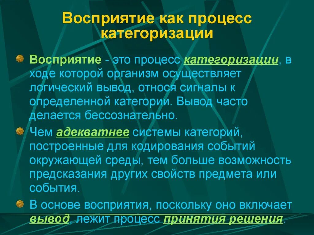 Восприятие заключение