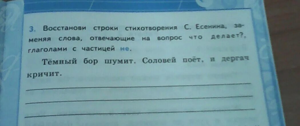 Стихотворение с частицей не с глаголами 2 класс. Укажите строки из стихотворения