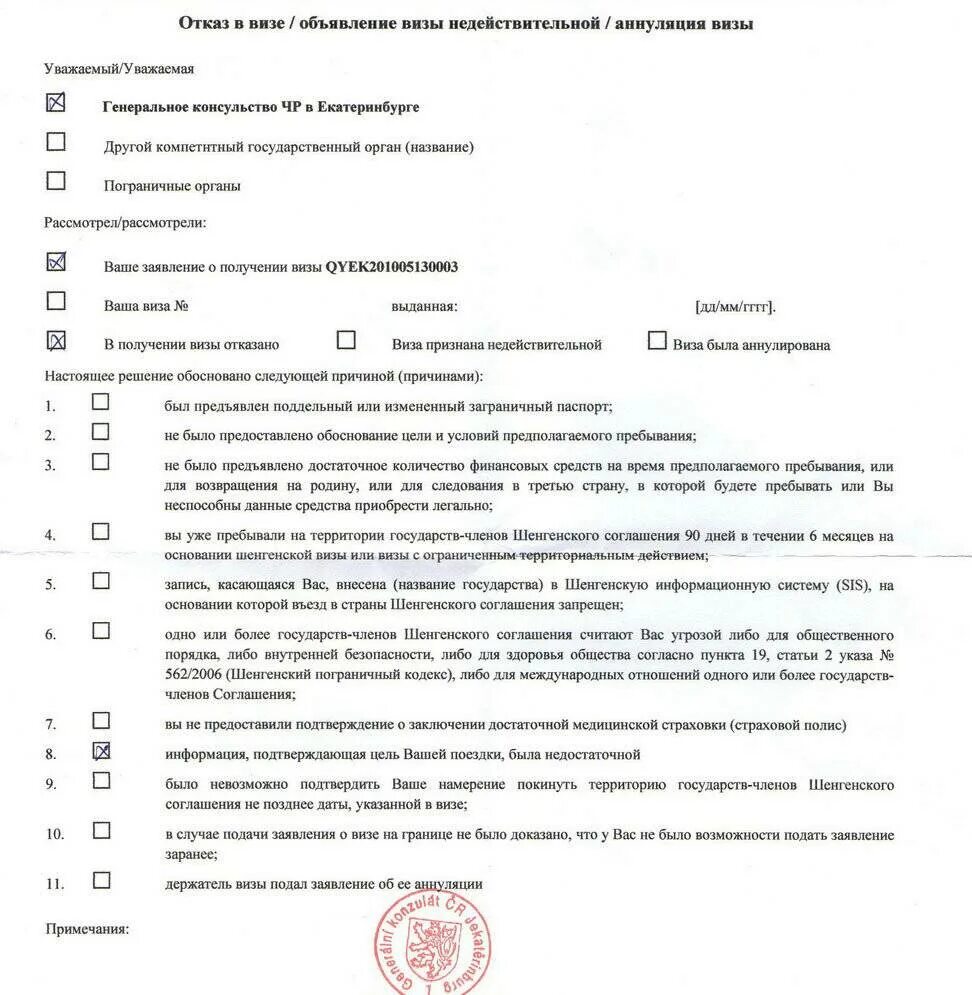 Почему могут не дать визу