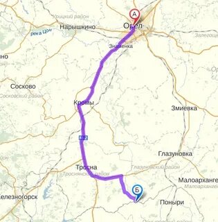 Орел змиевка расстояние
