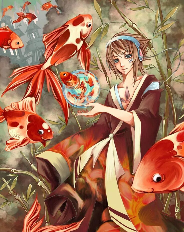 Девушка кои. Девушка кои. Карпы аниме. Аниме про девочку рыбку. Аниме арты коя.