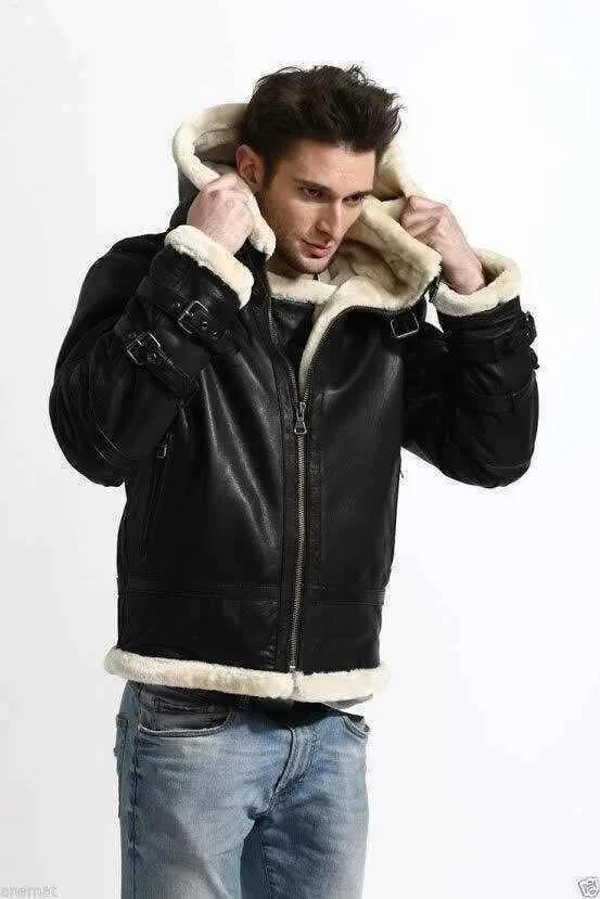 Lambskin & Shearling Aviator Jacket, Black. B3 Pilot Jacket White. Shearling Jacket мужская с капюшоном. Куртка Авиатор Алеф. Куртка меховая мужская купить