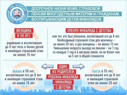 Многодетные на сколько раньше уходят пенсию