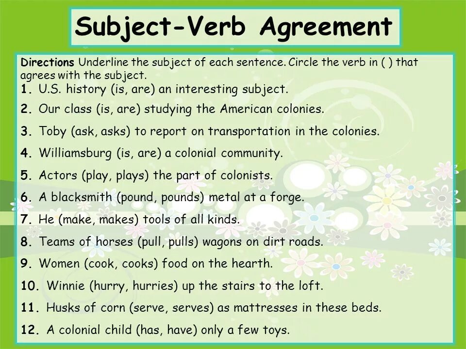 Subject verb