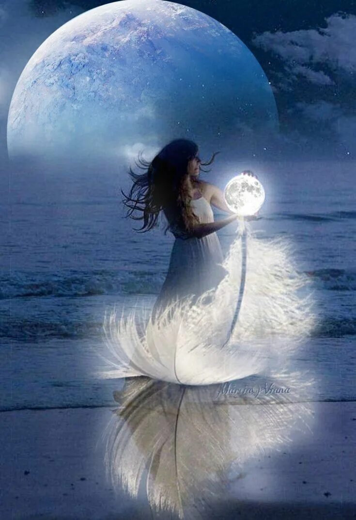 girl with moon, and smoke.art :: Behance