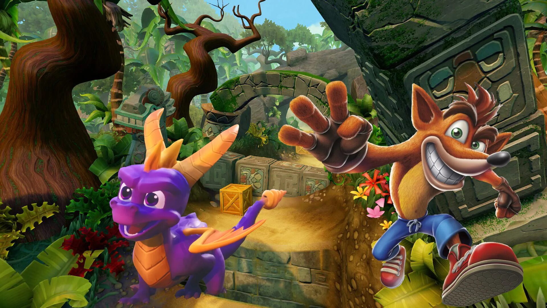 Crash Bandicoot and Spyro. Крэш бандикут и Спайро. Crash Bandicoot and Spyro the Dragon. Spyro and crash.