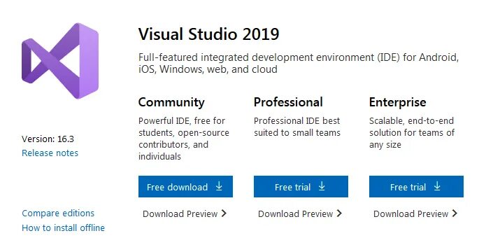 Visual studio unit test. Отличие редакции visual/studio 2019. environment c#. initiate web driver in selenium for nunit.