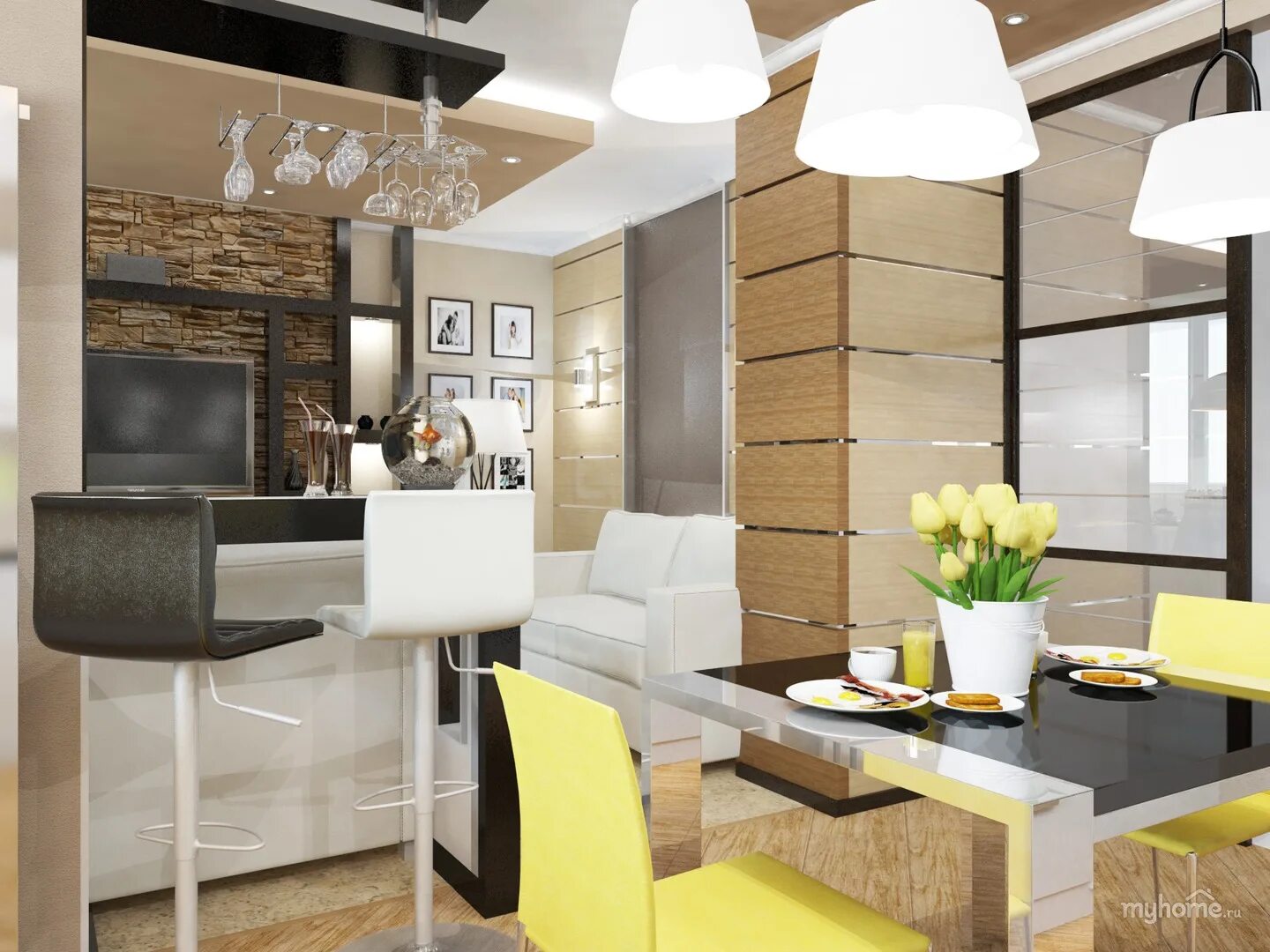 Гарсоньерка. Дизайн бюро квартир. Офис дизайн студии. Молодые дизайнеры интерьеров. Конкурс по визуализации интерьера.