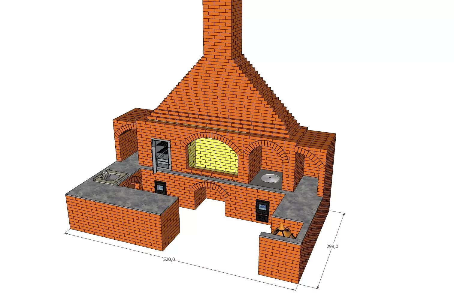 комплекс мангал, казан, коптильня порядовка. барбекю комплексы проекты. порядовка барбекю с тандыром. комплекс барбекю big r 78 radius. барбекю комплекс из кирпича проект.