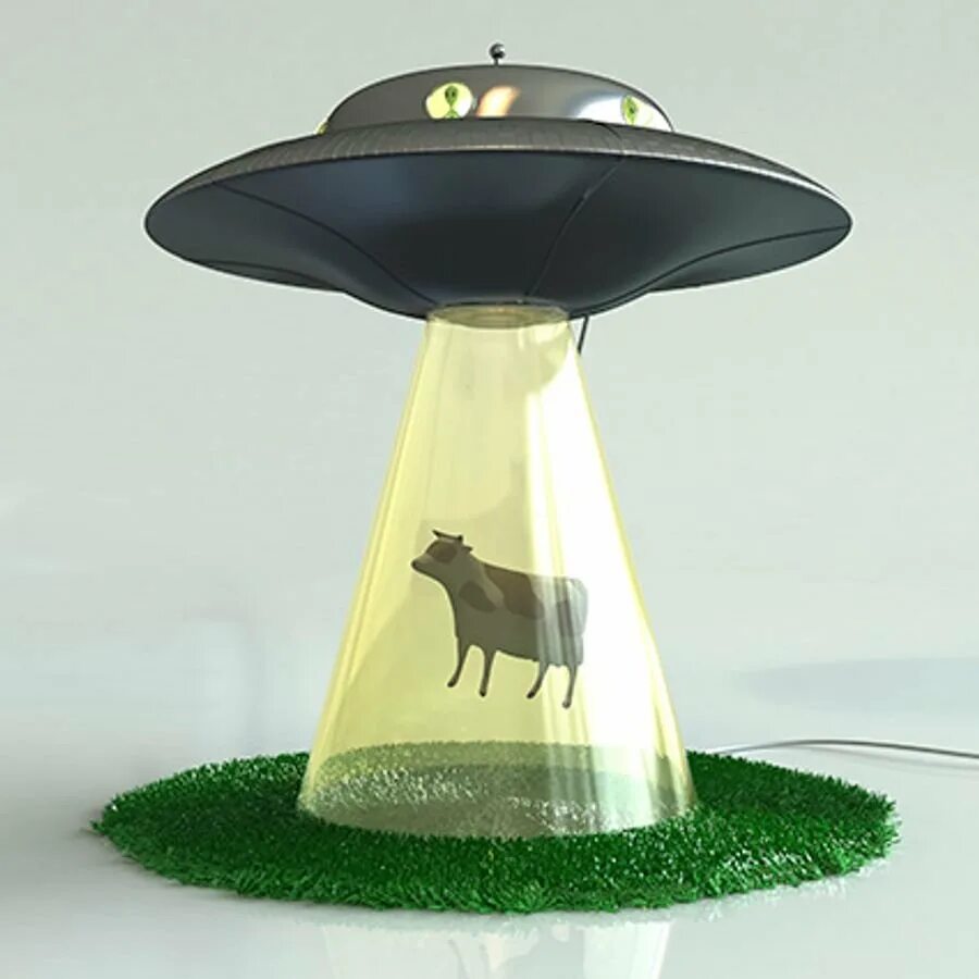 Ночник the Alien Abduction Lamp. Летающая тарелка поделка. Необычные светильники. Поделка в сад летающая тарелка