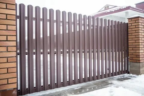 Откатные ворота из штакетника монтаж заборов