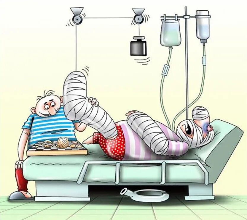 Прикольная картинка больному. Больница карикатура. Лежит в больнице карикатура. Реанимация карикатура.