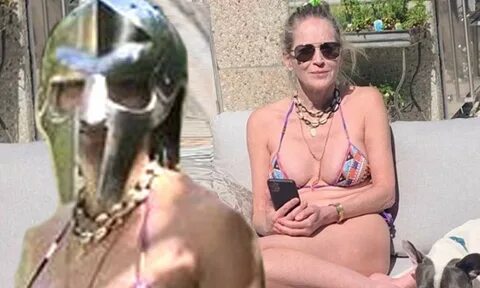 Sharon Stone, 62, mesmerizes in a bikini as she continues to quarantine by ...