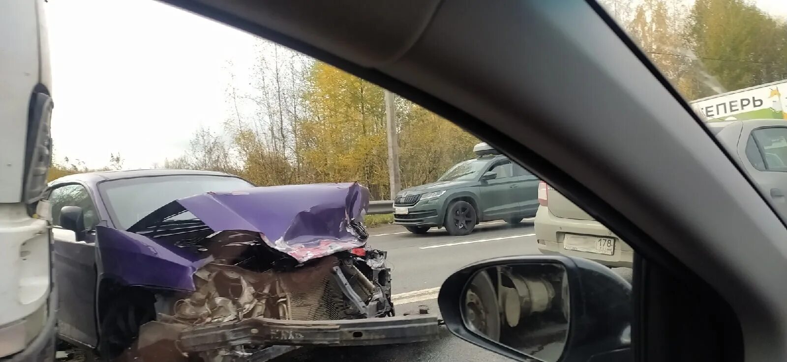 Пробка на выборгском шоссе сейчас