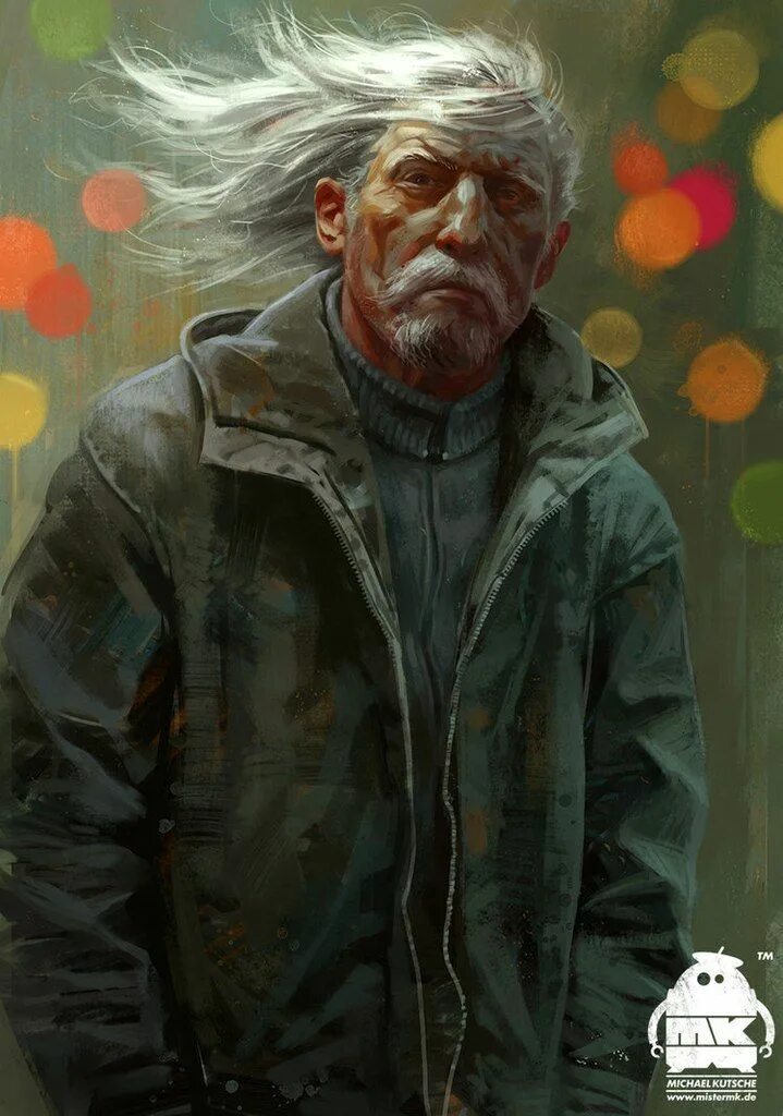 Дед арты. Michael kutsche художник. старик арт. старик арты.