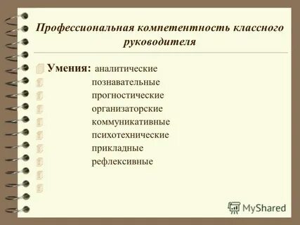 Профессиональные классного руководителя