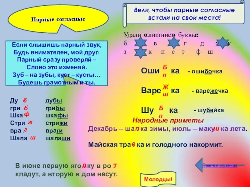 Д т примеры слов. Парные согласные. Парные согласные примеры. Парные согласные 1 класс. Правило парных согласных 1 класс.