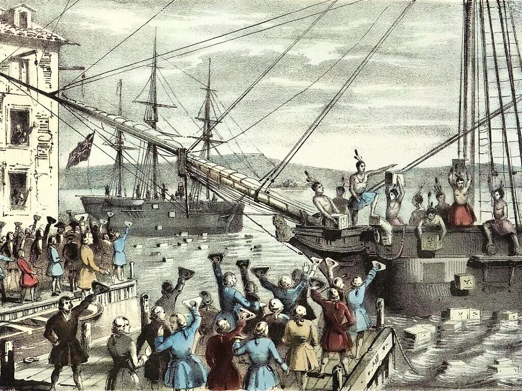 Суть бостонского чаепития. Бостонское чаепитие 1773 г. Boston Tea Party 1773. Бостонская гавань 1773. 1773 Год в истории США.