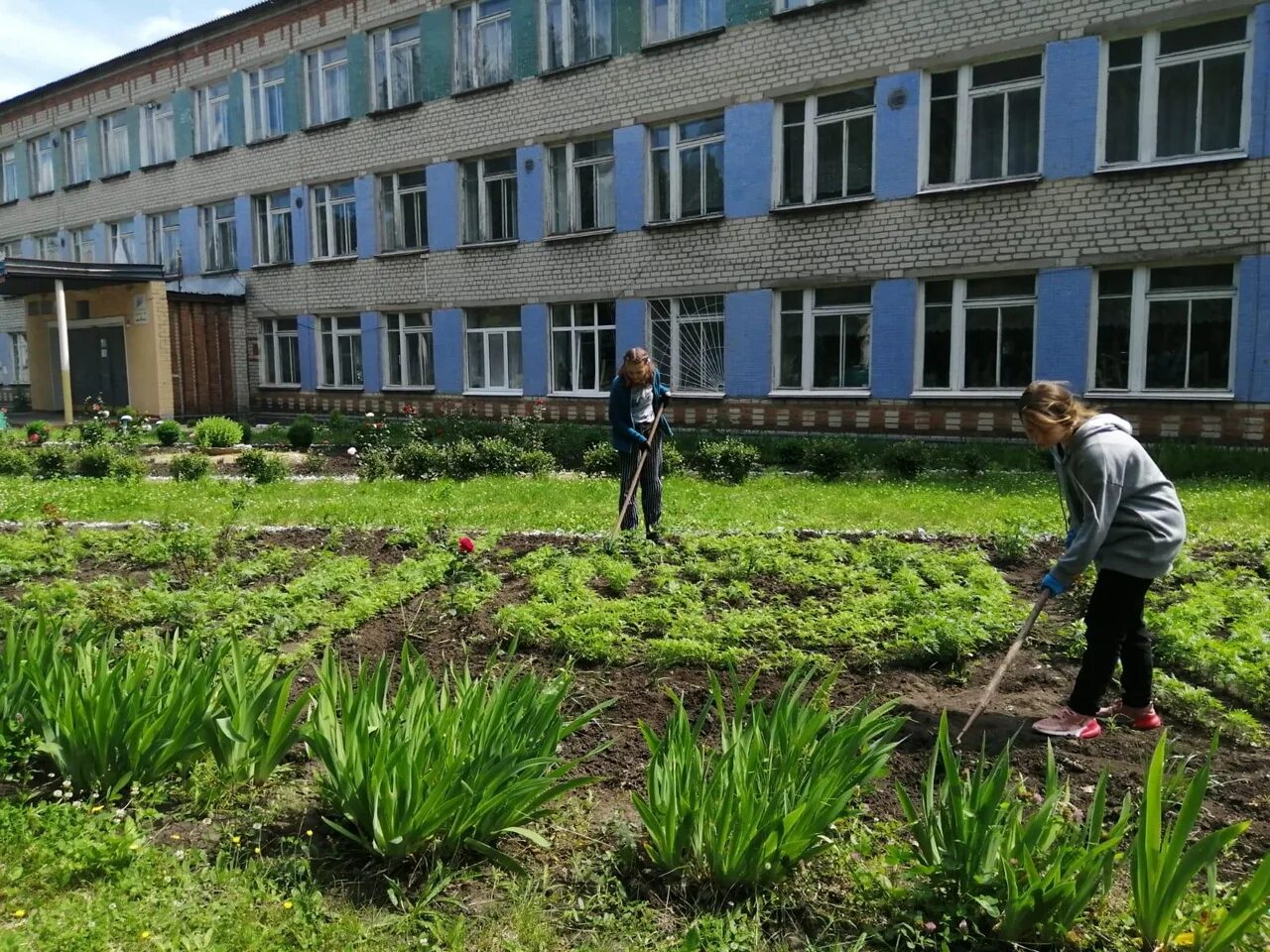 Сайт школа 2 Щигры Курской области. Школьная территория. Трудовая бригада в школе. Школы г щигры