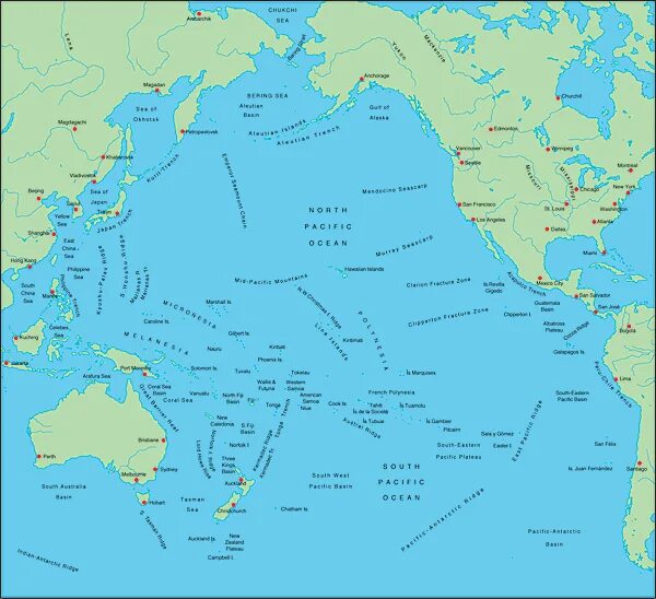 Острова и полуострова тихого океана названия. Императорский хребет в тихом океане на карте. Тихоокеанские острова на карте. Острова Тихого океана на карте. Полуострова Тихого океана на карте.