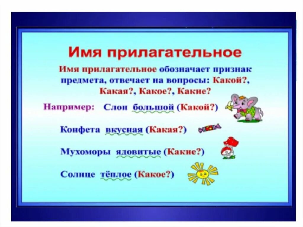 Имя прилагательное. Что такое прилагательное?. Имена прилагательных. Что такое прилагательное в русском языке.