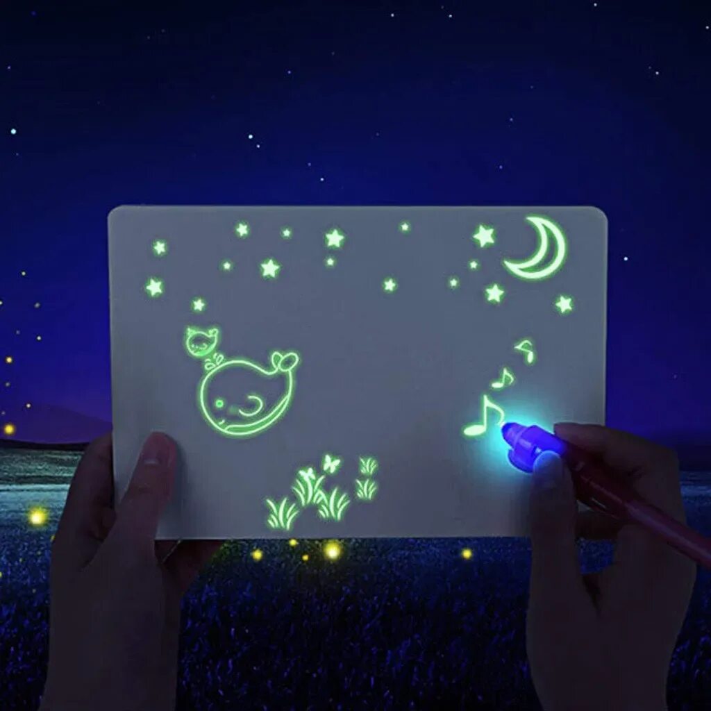 Fun light. Волшебный Луч планшет для рисования в темноте. Светящиеся доска-планшет для рисования "Glow drawing Board", черная. Планшет рисование светом для детей. Детские планшеты для рисования светом.