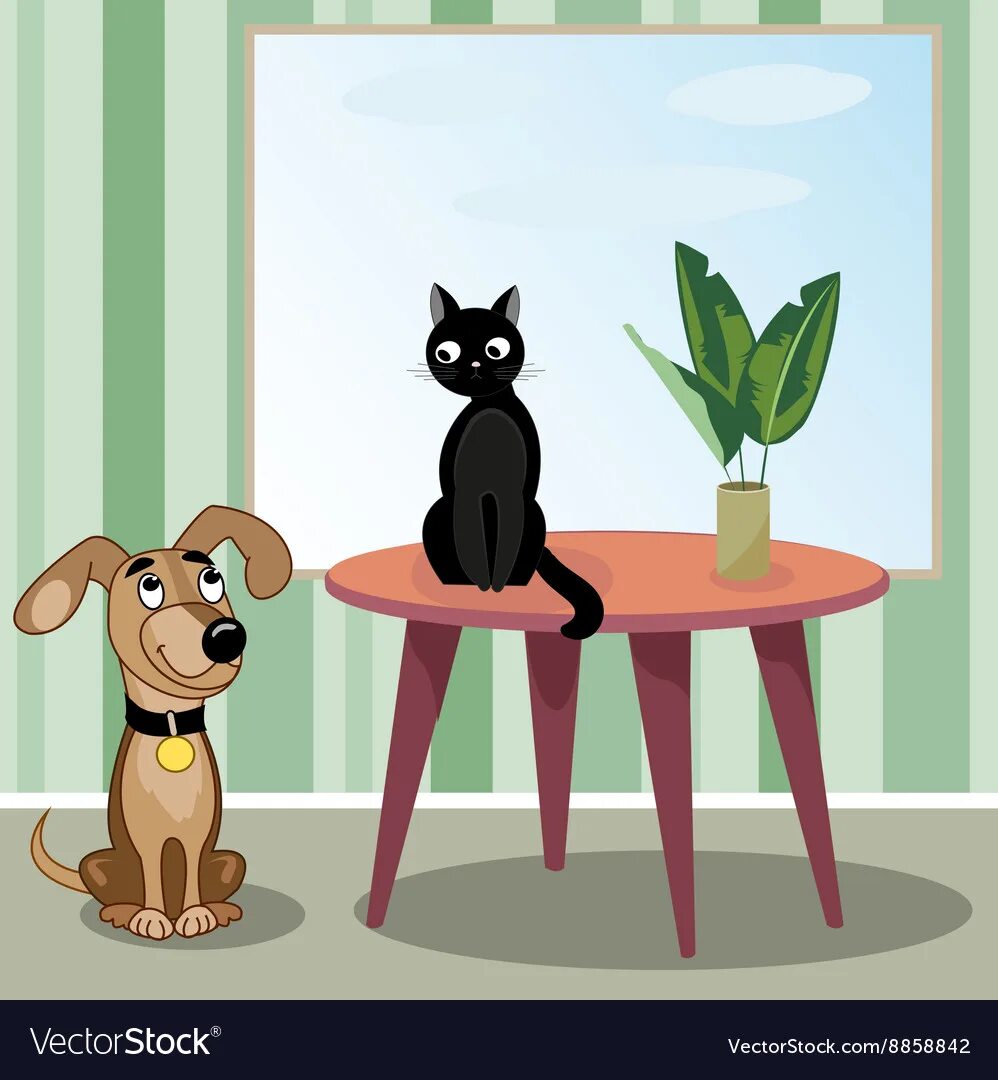 There a cat on the table. Кошка в комнате рисунок. собака под столом рисунок для детей. нарисовать комнату с кошкой. cat behind the chair.