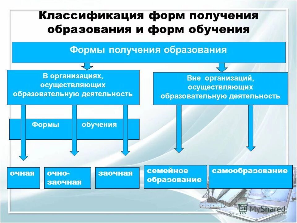 Образовательные организации высшего и среднего образования. Формы получения образования. Основные формы образования. Организационные формы получения образования.. Формы современного образования.