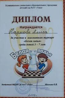 1 место в шахматном турнире