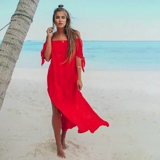 Пляжное платье с длинным рукавом