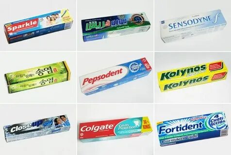 Коробки зубной пасты
