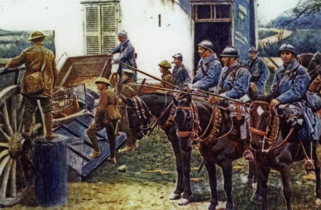 Начало широкого использования конного войска. Французская кавалерия 1914. Германская тяжёлая кавалерия 1914-1918.