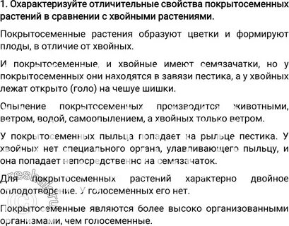 Каковы характерные признаки хвойных растений 7 класс