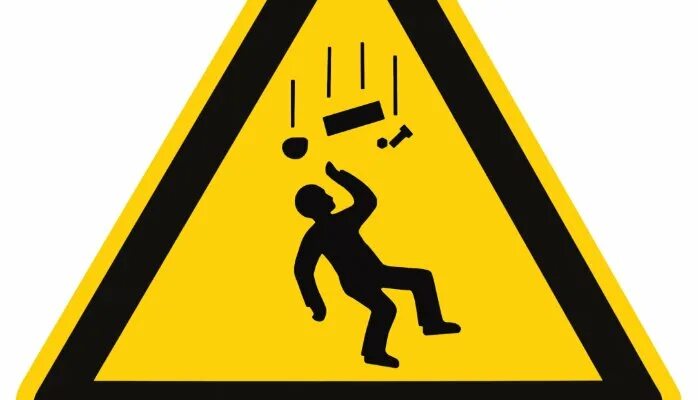 Aware of the fact. Poster “dropped objects”. dropped objects safety moment. dropped objects картинка. which object falls on the cartoon-figure on the poster “dropped objects”?.